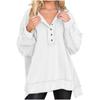 Autumn and Winter New Women's Round Neck Solid Button Loose Sweater Long Sleeve Top