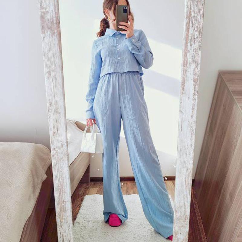 Streamgirl женские летние брюки комплекты из 2 предметов укороченные топы и широкие брюки белый шифон тонкие комплекты брюк из двух предметов женские костюмы