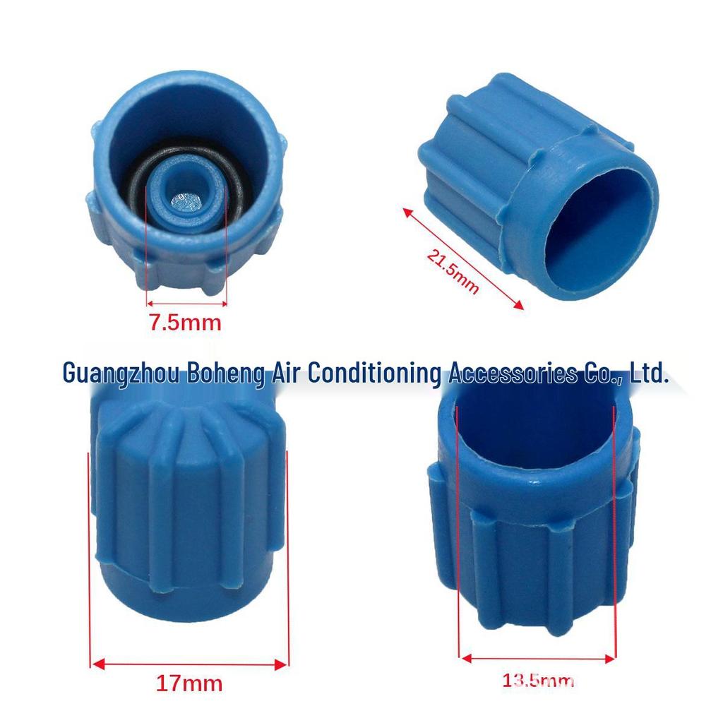 Pure Copper Car A/C Valve Stem Core Cap for High & Low Pressure Nozzles - European Models