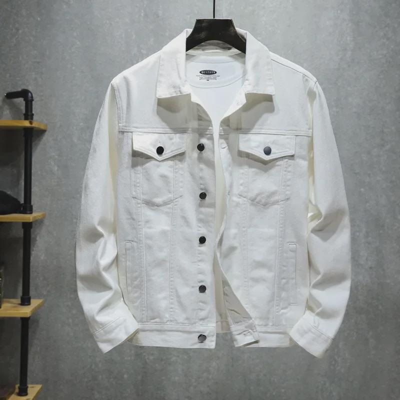Мужская модная приталенная джинсовая куртка - повседневный корейский стиль для весны и осени