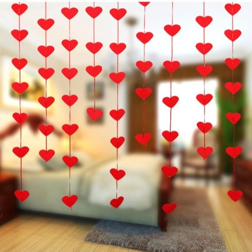Romantic Love Flower Hanging Curtain DIY Party Supplies Wedding Love Pulling Decorations String Garland