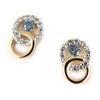 [L1321] - Gold Plated 'Scarlett' Blue Topaz Earrings