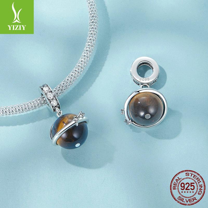 Planet Natural Тигр Цинши Подвеска Аксессуары, Таинственная Вселенная S925 Стерлинговое Серебро Браслет Из Бусин