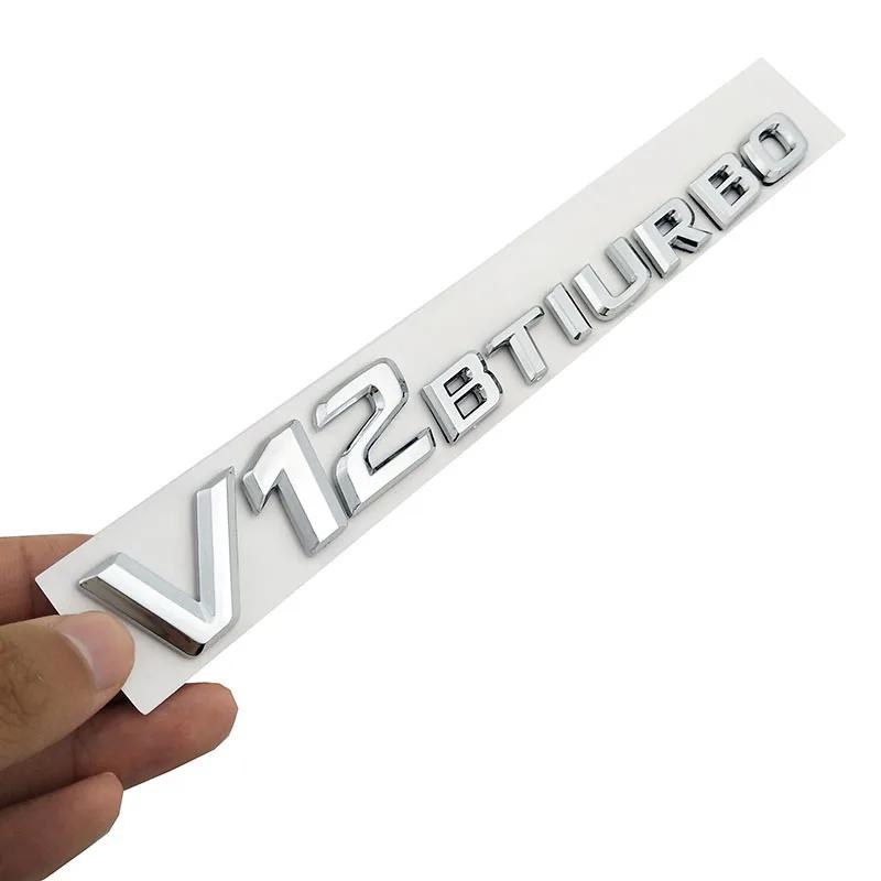 3D ABS Наклейка на автомобиль V12 V8 BITURBO Логотип Эмблема Шильдик Задняя Боковая Стайлинг Автомобиля Наклейка для Benz AMG BMW VW Mazda Chevrolet Skoda