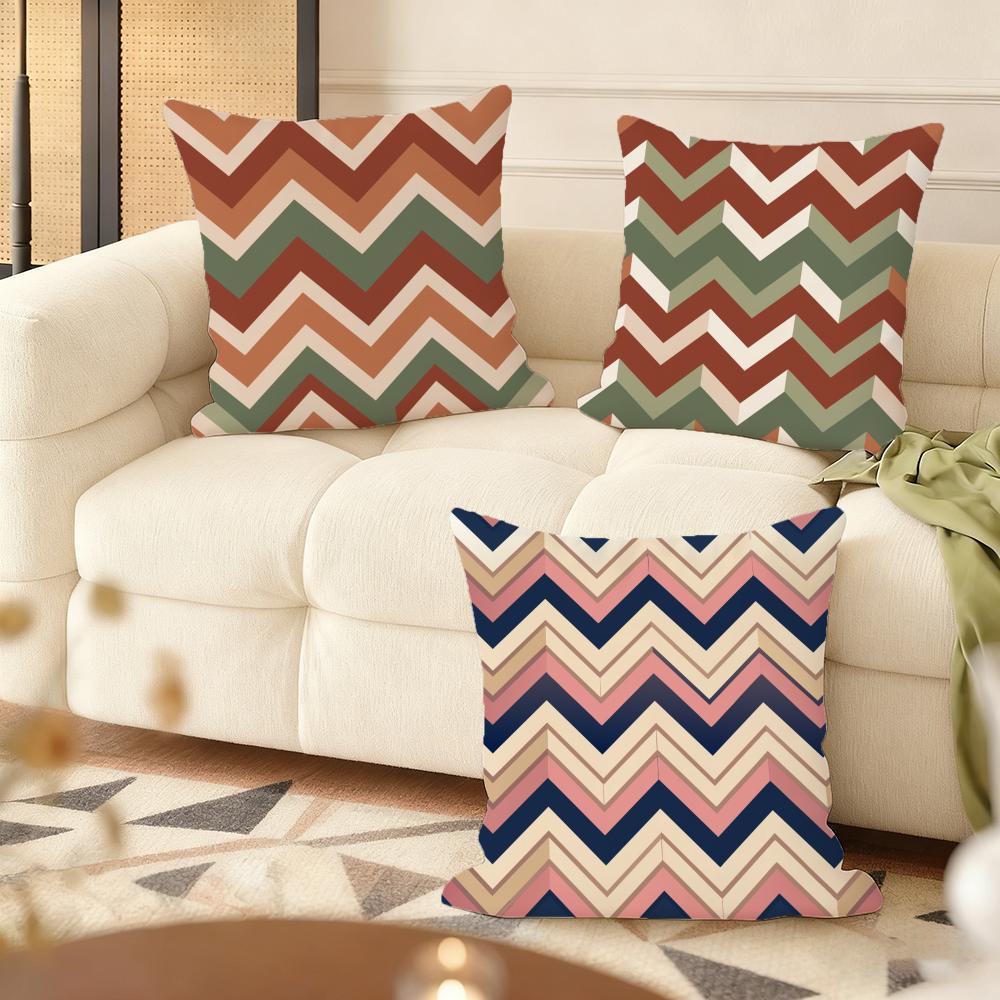 Calm Geometric Color Cushion Cover Soft Short Plush Pillow Cover Smooth Cozy Texture Aesthetic Cushion Case Home Decor