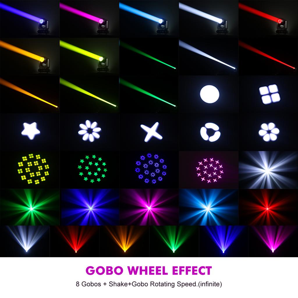 Mini 150W LED Moving Head Light with 18 Rotating Prisms DMX512 Control for DJ Stage Effects in Disco Bars