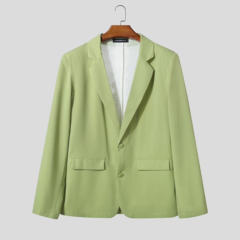 INCERUN Мужские блейзеры с длинным рукавом, кружевной спиной, прозрачной строчкой, тонкие, для вечеринок