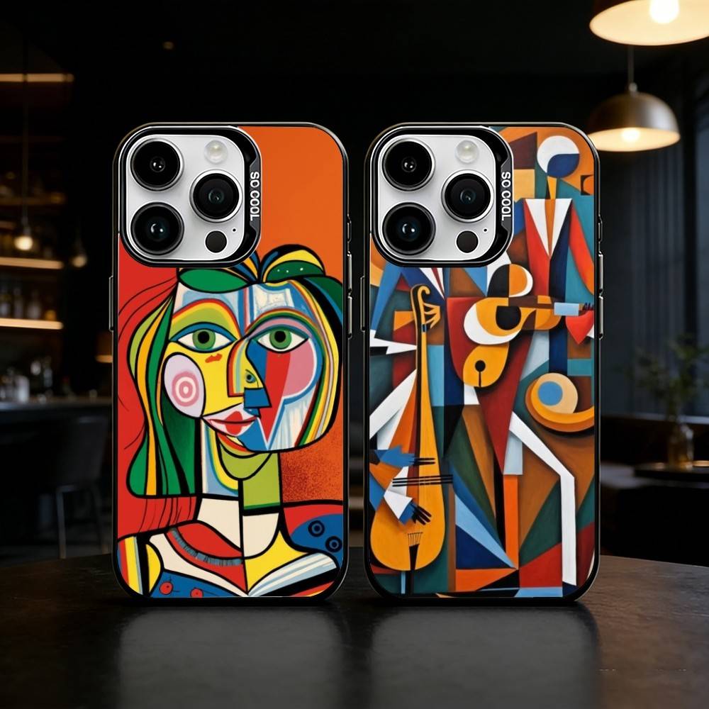 Picasso Abstract Art Painting Phone Case Color Silver Shell For IPhone 17 16 15 14 13 12 11 Pro Max Plus