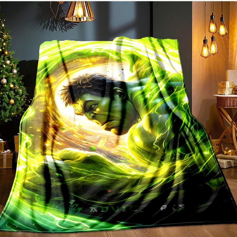Green Hero Flannel Blanket, Use for Birthday/Holiday Gift, Soft Blanket for Sofa/Bed/Camping/Office/Tourism Use,All Seasons
