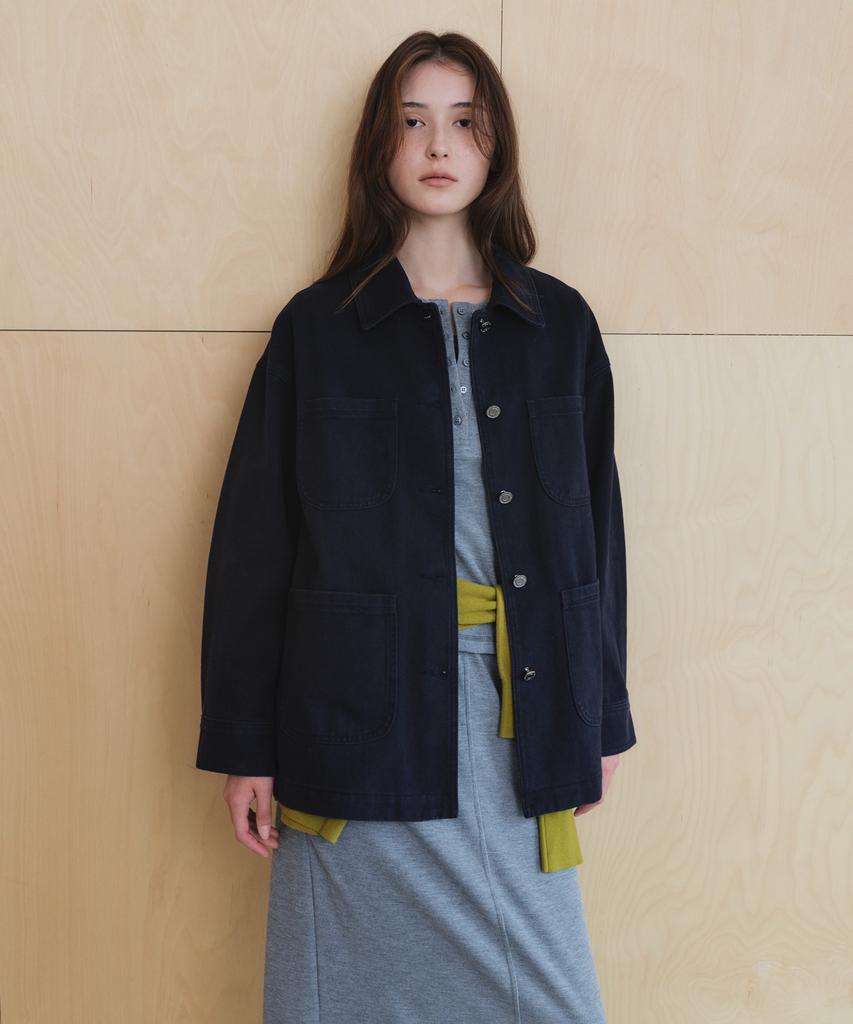 OLIVE DES OLIVE Loose Fit Pocket Denim Jumper Oj6Xm7770