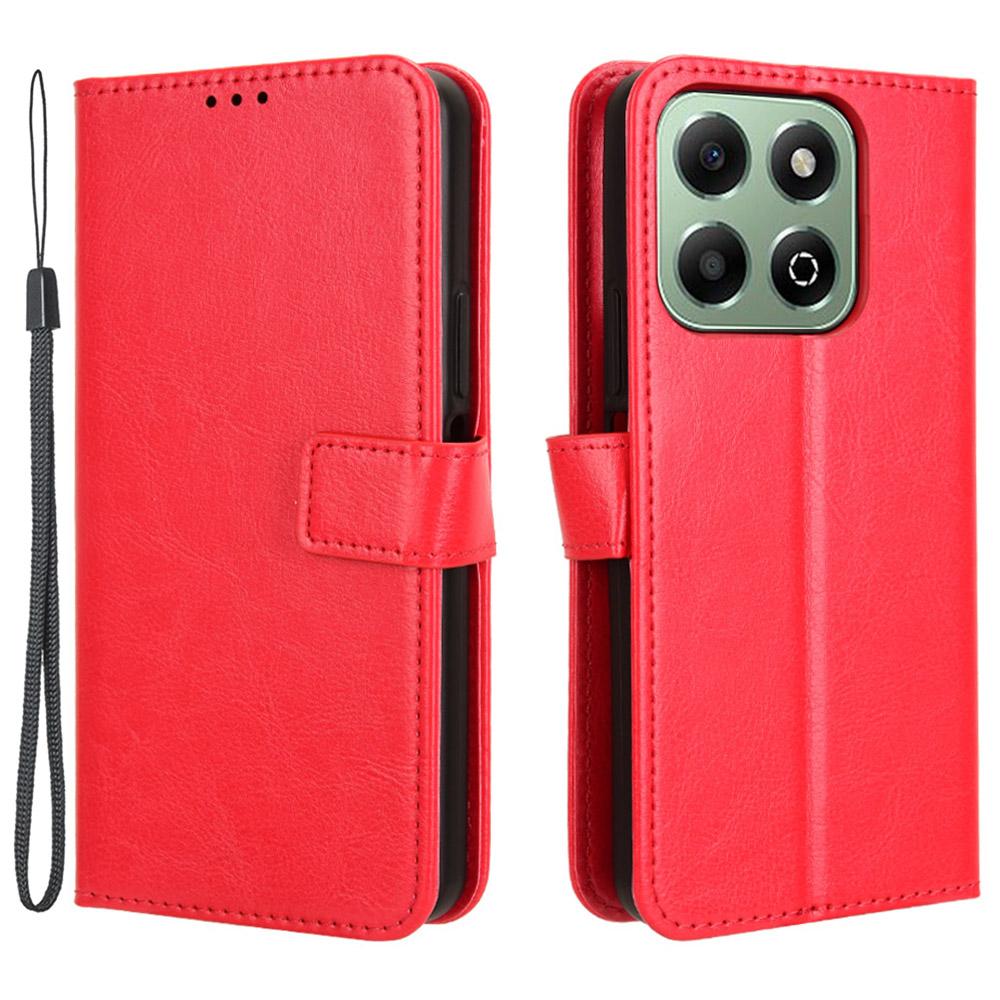 Для Honor X6b 4G Чехол-подставка для телефона Текстура Crazy Horse Обложка-кошелек из ПУ кожи