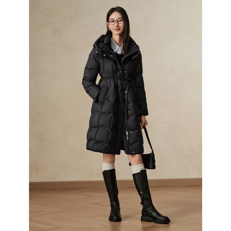 Женский пуховик средней длины с капюшоном серии Juzhi Annakou Icefield