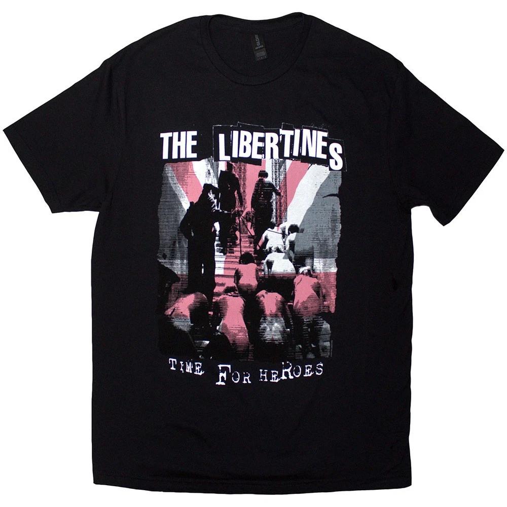 The Libertines Unisex T-Shirt: Time For Heroes Flag (Black) (Medium)