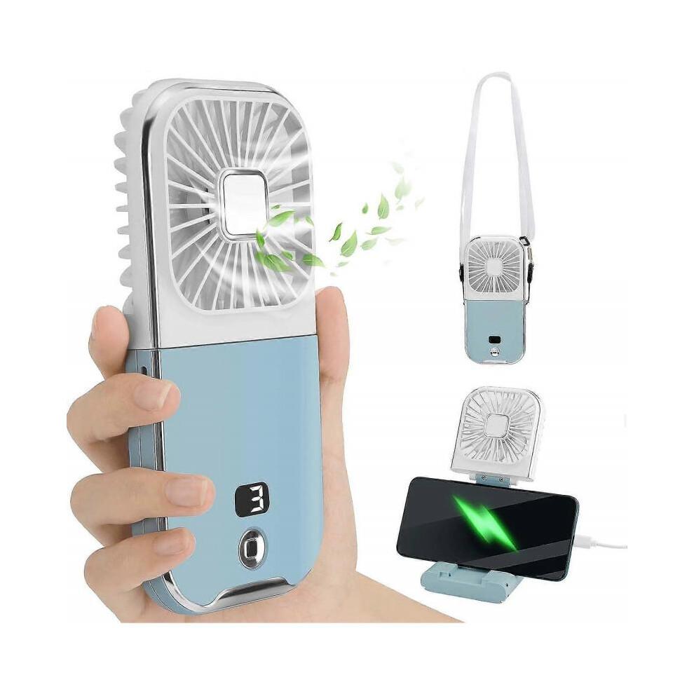 Portable Fan, Portable Mini Fan, Hand Fan, 4 Speed Small Personal Fan, Handheld Fan, 180 Rechargeable Silent USB Fan for Outdoor, Travel