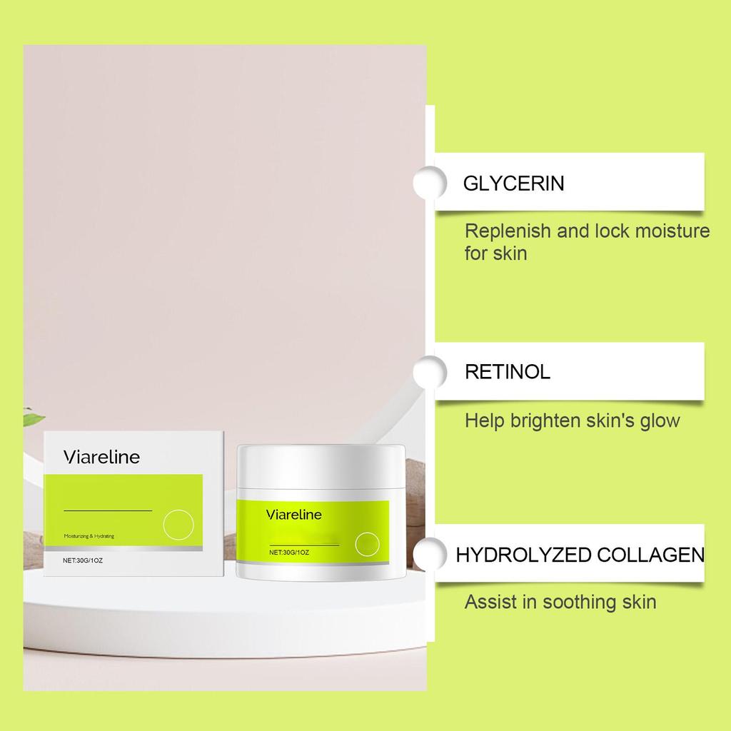 Viareline Retinol moisturizing Cream Deeply moisturizes and softens the skin, even and shiny Facial Cream 30g