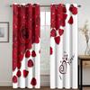 Red Rose Printed Window Curtain, Digital Printing, Bedroom, Living Room, 2 Pieces of Narrow Width, Aesthetically Cortinas