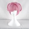Professional  Game DDLC Doki Doki Literature Club Natsuki Wigs Pink Short Heat Resistant Synthetic Hair Party Cosplay Wig + Wig Cap