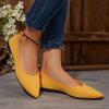 Мода 2025 Женские Ретро Новые Туфли на Плоской Подошве Модные Повседневные Удобные для Ходьбы Большого Размера Остроносые Неглубокие Эластичные Вязаные Туфли