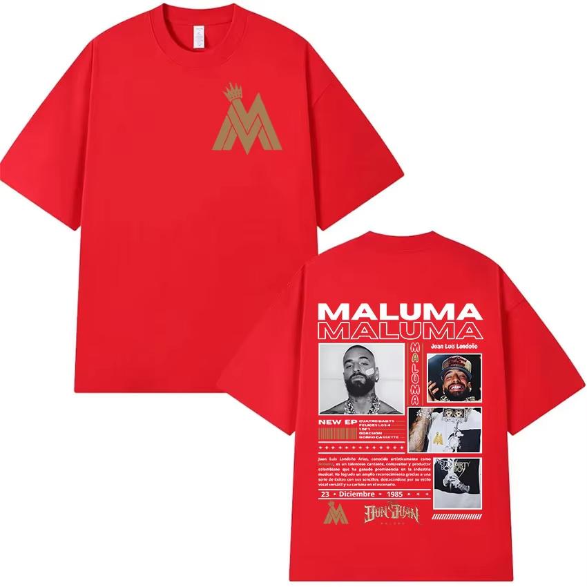 Rapper MALUMA Tour 2026 Graphic T Shirt Unisexs Women Retro Fashion Short Sleeve Tshirt Unisex Hip Hop Oversized Tshirts Streetwear
