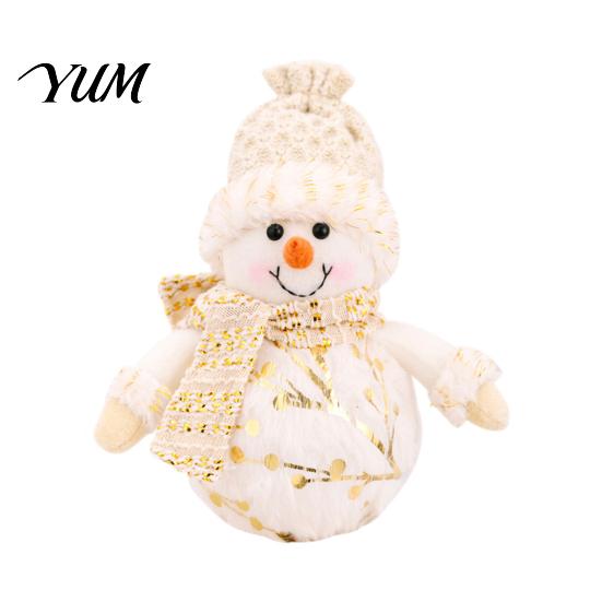 Cute Holiday Figurine Christmas LED Plush Doll Ornaments, Light Up Elk Snowman Santa Claus Indoor Decoration Decoration, Stuffed Toy for Table