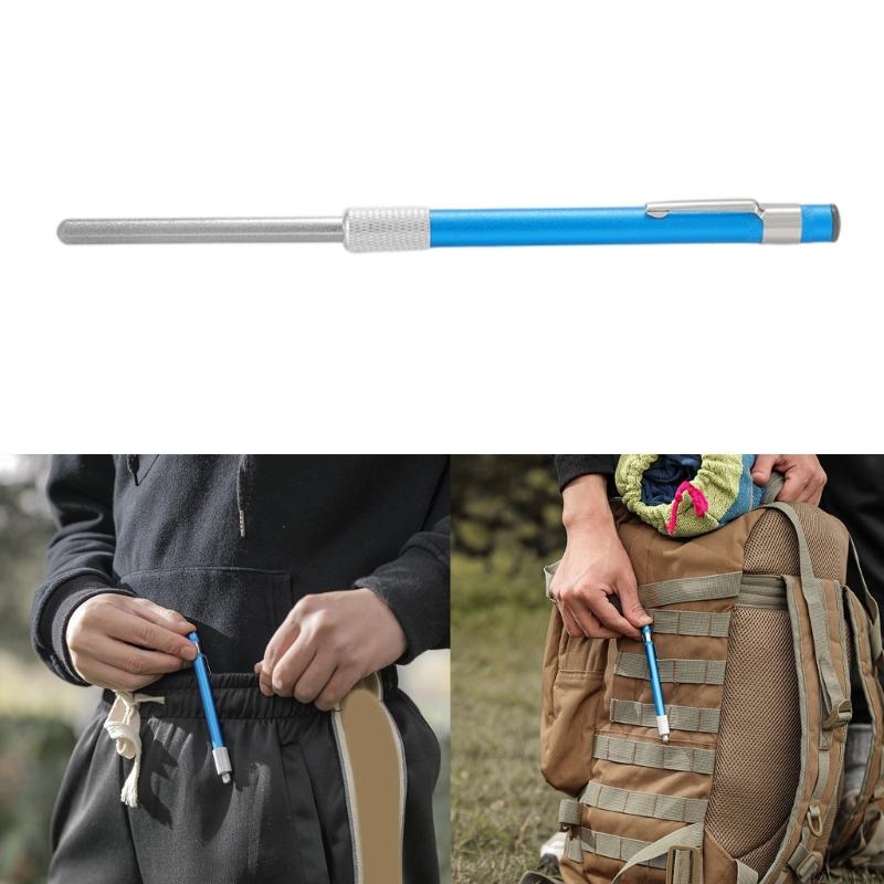Retractable Sharpening Rod Double Headed File Pen Pocket Cutter Sharpener Sharpening Tool for Kitchen Fishing Hunting