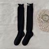 Gray Ballet Scrunched Over-the-Knee Socks for Women - Spring/Autumn Calf-Length with Miu Style Label
