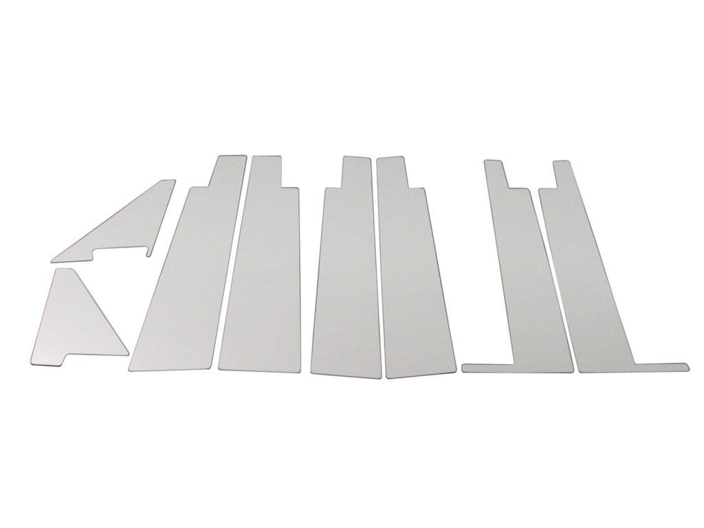 BRIGHTZ Roox ML21S Super Mirror Finish Stainless Steel Plated Pillar Panel 8PC Wide Visor Compatible ML21 ML L21 21 4748 PIL-SIL-376