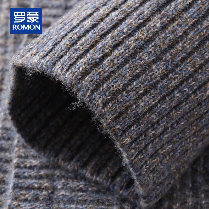 ROMON Мужской кардиган с V-образным вырезом из 100% чистой шерсти