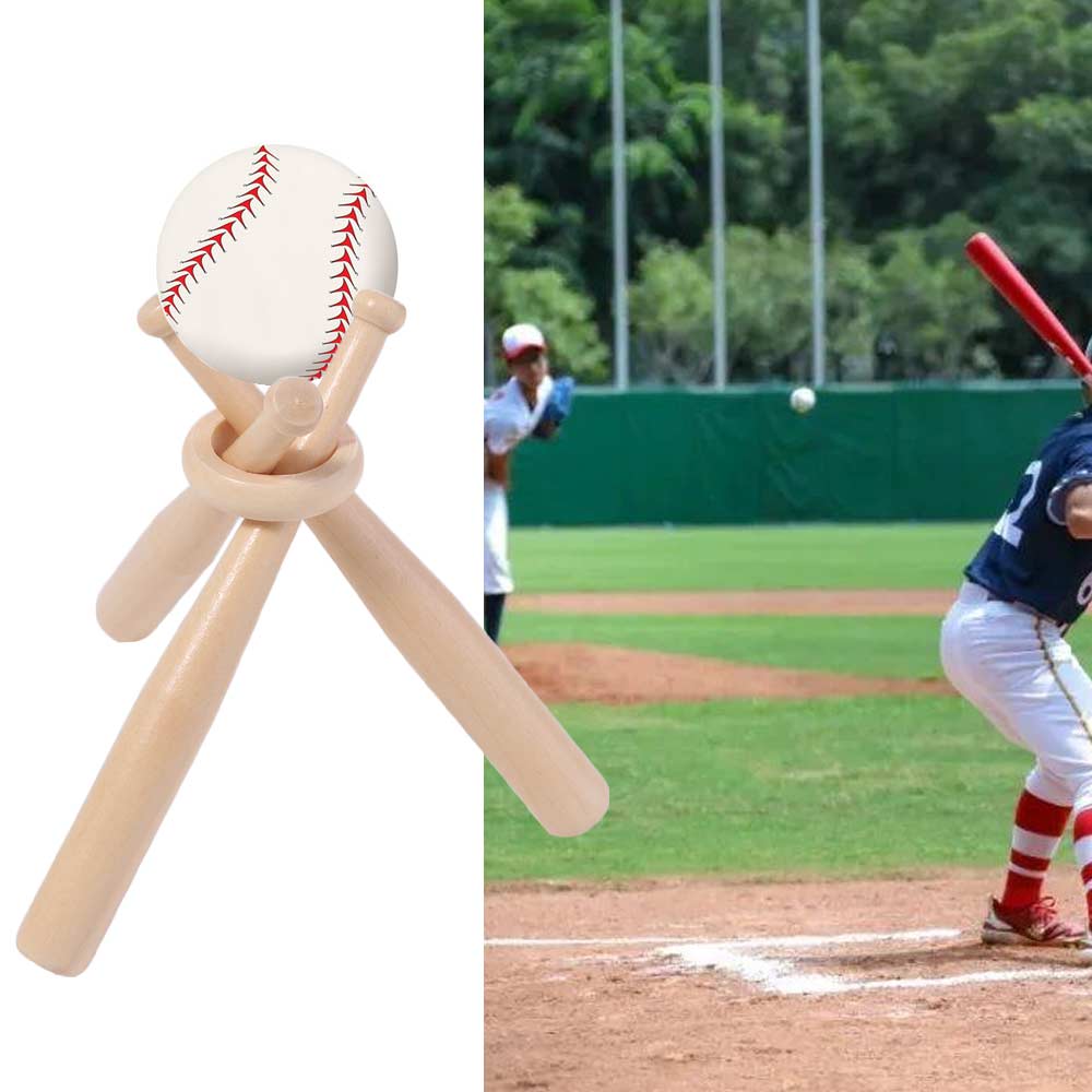 Деревянный держатель для бейсбольных бит в форме бит, кронштейн для поддержки бейсбола, подставка для демонстрации бейсбола, гольф, теннис