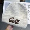 New Letter Embroidered Woolen Hat for Women In Autumn and Winter Trendy Brand Versatile Warm Student Couple Knitted Cold Hat