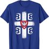 High Quality Cotton, Large Sizes, Breathable Top, Casual T-shirt Serbia Coat of Arms Cross Flag Srbija Gift for Serbs T Shirt.