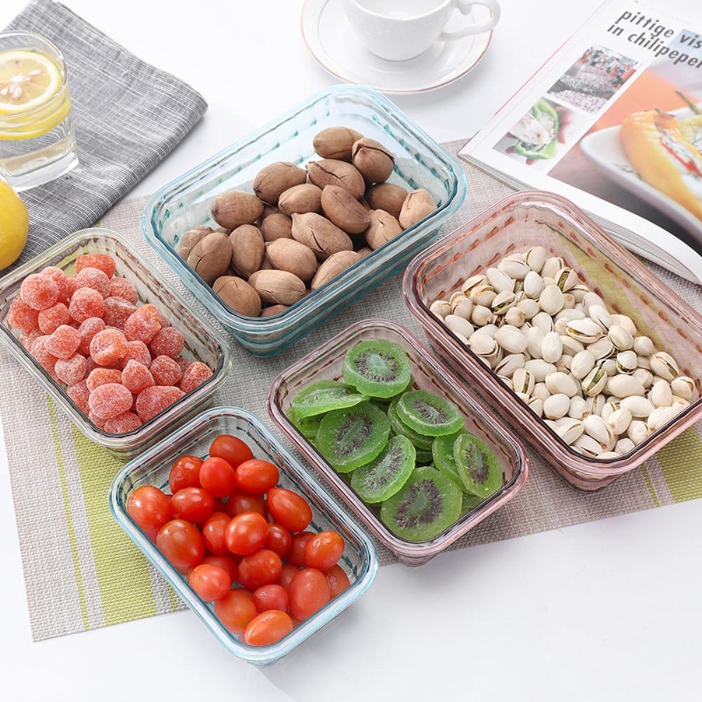 3PCS Round/Square Food Keeping Container Transparent Fresh Keeping Case Portable Salad Bowl Fruit