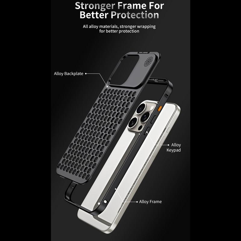 Чехлы из алюминиевого сплава для iPhone 16 15 Pro Max 14 Pro 13 12 Samsung S23 S22 Ultra Shockproof Elastic Buckle Aroma Heat Disipation Luxury Phone Cover