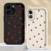 Чехол для iPhone 17 Pro Max Air 13 16 15 Plus 17e 11 14 12 Pro Чехол для телефона Милый Мультяшный Узор с Вишнями и Личи