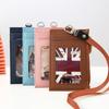 1 шт. PU кожаный держатель для карт и бейджа с шейным шнурком, студенческая сумка для карт, кошелек для монет, чехол для карт, сумка на молнии, офисные повседневные принадлежности