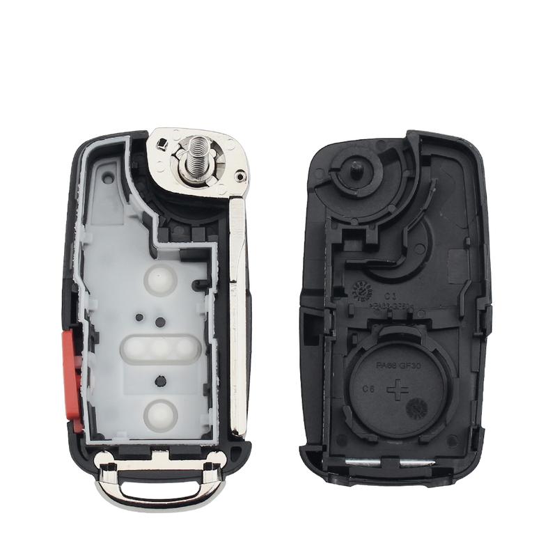 KEYYOU 1PCS 2/3/4 Buttons Folding Remote Key Shell For VW Tiguan Golf Sagitar Polo MK6 Touareg SEAT Flip 202AD Case Fob HU66