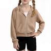Children's Fashion Solid Color Long Sleeved Hooded Sweatshirt, Girls' Hoodie Jacket