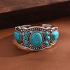 Retro Bohemian Natural Turquoise Cuff Bracelet Ethnic Style Vacation Casual Travel Accessories For Women Boho Exquisite Accessories