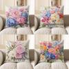 Декор для дома Розовый и голубой пион Цветочный узор Наволочка Подходит для дивана Спальни Автомобиля Наволочка