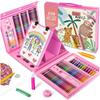 Art Set Suitcase 208 Pieces Crayons Markers Paints