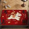 Chinese New Year Red Area Rug 2026 Year of The Horse Shower Rug Non-slip Welcome Door Mat for Living Room Entryway Front Door Kitchen Bathroom