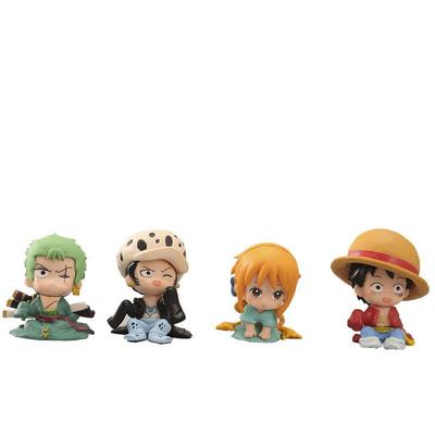 Набор из 4 фигурок One Piece Зоро Лоу Луффи 4 см