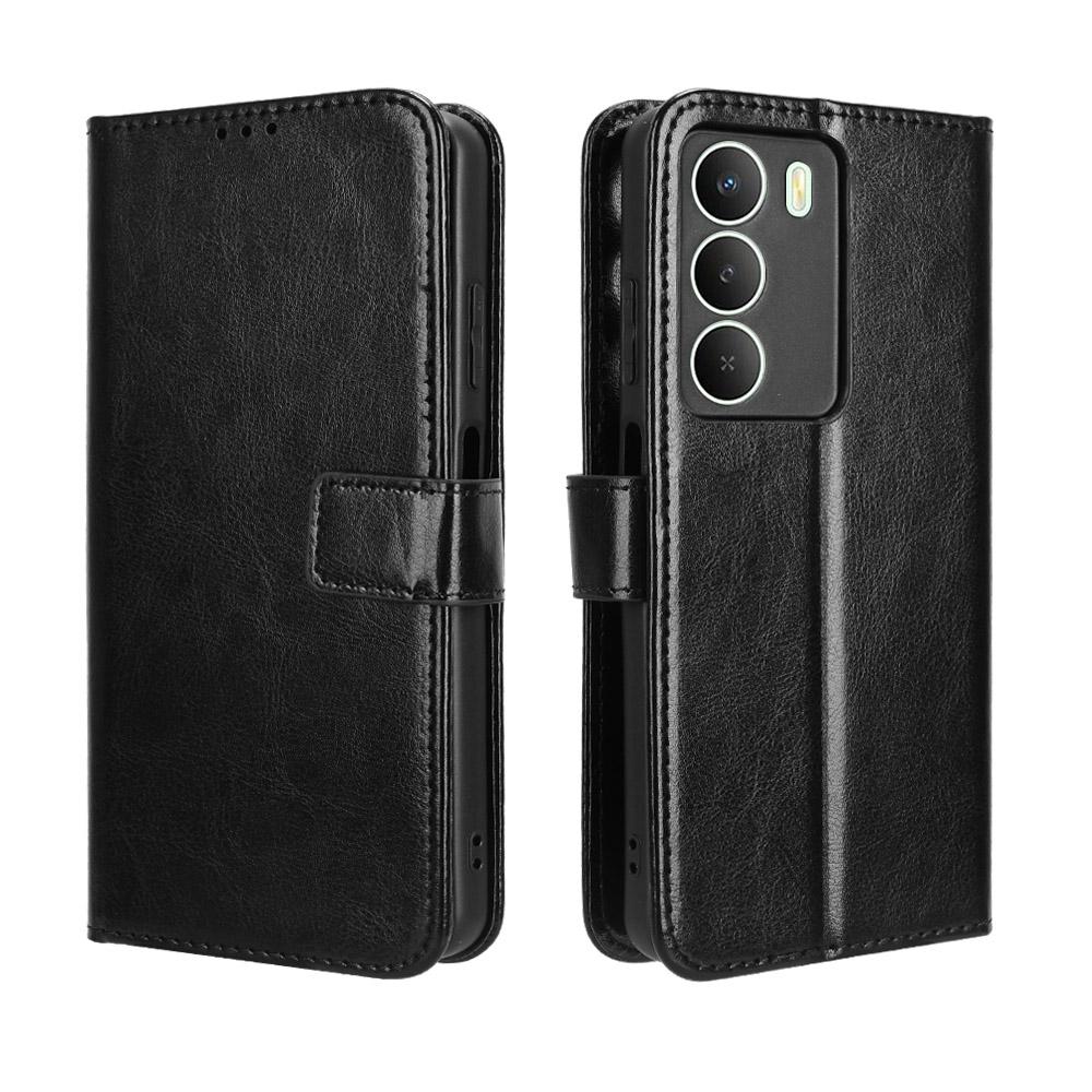 For Realme C73 5G/14x 5G/V70 5G/V70s 5G PU Leather Case with Strap Crazy Horse Texture Phone Wallet Cover