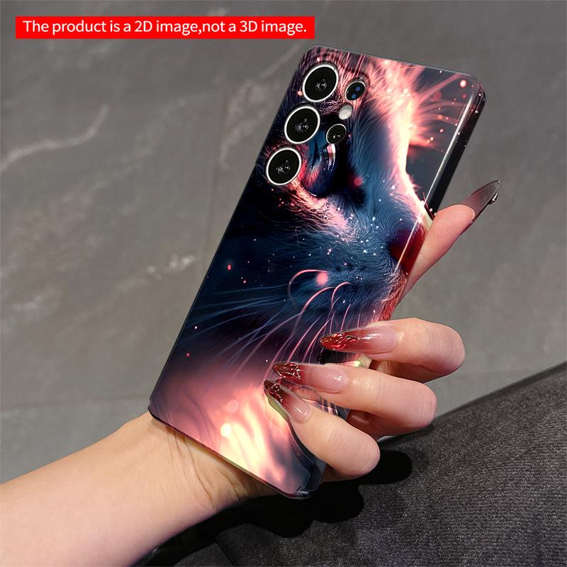 2DFlat Samsung phone case Glowing Cat Eye Fantasy Art Phone Case Applicable to Galaxy S23 S24 S25ULTRA S26 A12 A14 A15 A16 A54 A55
