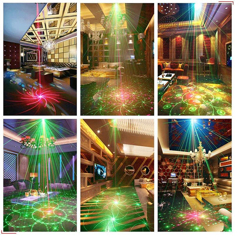 Дискотека RGB Лазерный сценический луч Звуковая активация DJ Вечерние огни со стробоскопическим эффектом вспышки