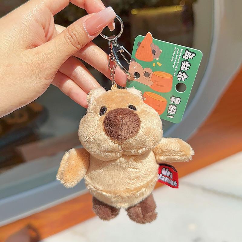 Marmota Cartoon Cute Plush Keychain Backpack Pendant For Gift And Use Everyday