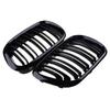 1 Pair Car Glossy Black Double Line Front Bumper Kidney Grill Grille For BMW E53 X5 1999 2000 2001 2002 2003 Car