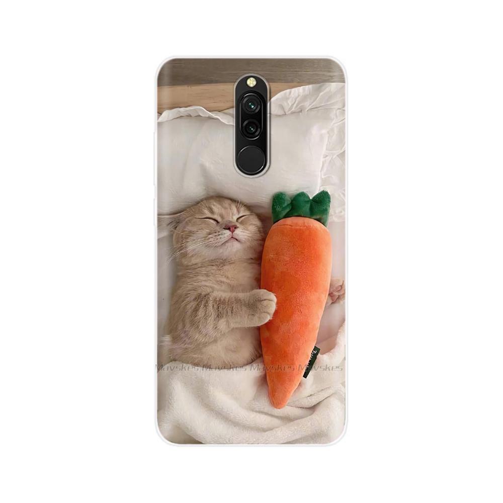 Чехол для Redmi 8 8A Pro, ТПУ Силикон, Ударопрочный, Чехол с Кошкой для Телефона, Для Redmi 8 8A 7 7A redmi7, Прозрачный, Печать, Мягкий