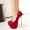 2024 New Spring Autumn Sexy Wedding Fetish Round Toe Patent Leather Woman Pumps Platform Very High Heel Pumps 16 CM Black Red