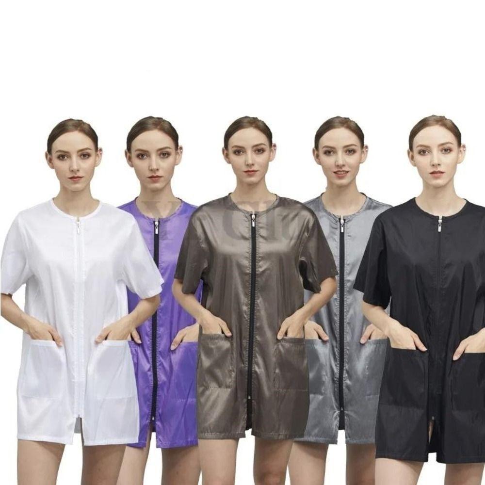 Неприлипающая Рабочая Одежда для Парикмахерской Парикмахера Короткий/Длинный Рукав Халат Парикмахера Салон Красоты